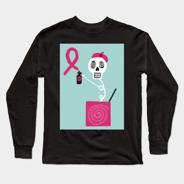 Pink Ribbon Jack Long Sleeve T-Shirt by KBILU_Art